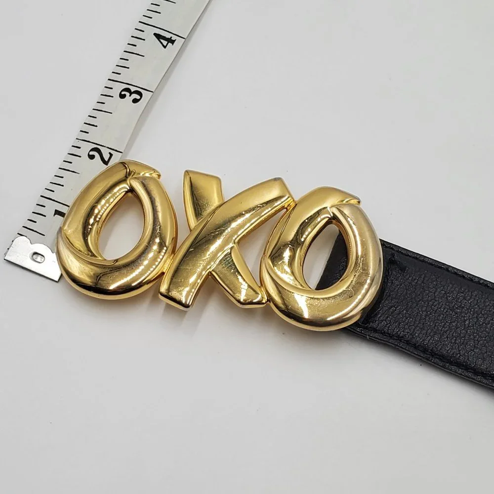Paloma Picasso OXO Signature Black Leather Belt